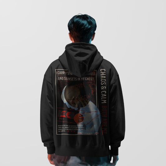 Chaos and Calm - Both are Me | Unisex Oversized Hoodie